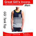 Impression personnalisée Stripe Wrestling Singlets Racer Back Débardeurs Gym Wear Débardeurs